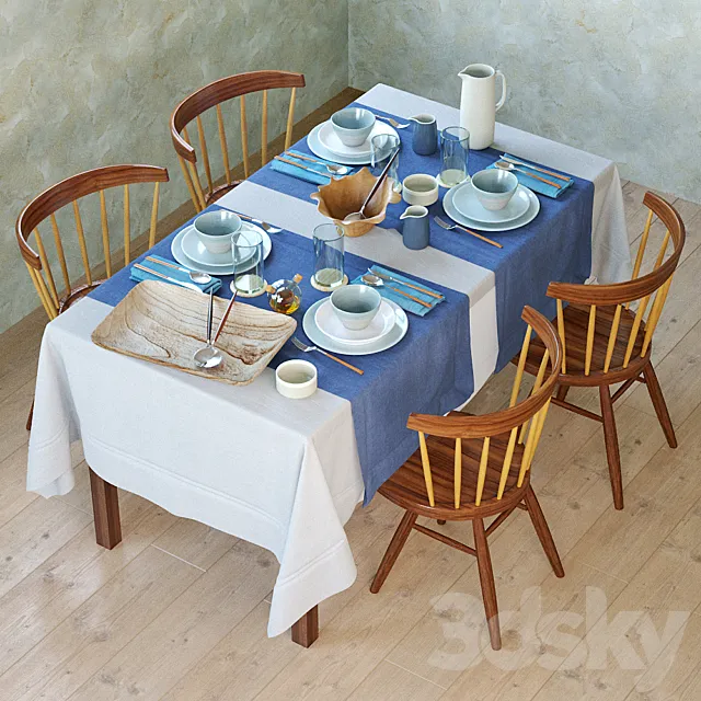 Serving Zara Home Artisanal Blue 3D Model