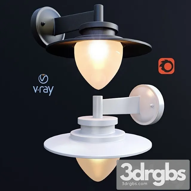 Sesma outdoor lighting wall lamps from the company lucide belgium. 3D Model Download