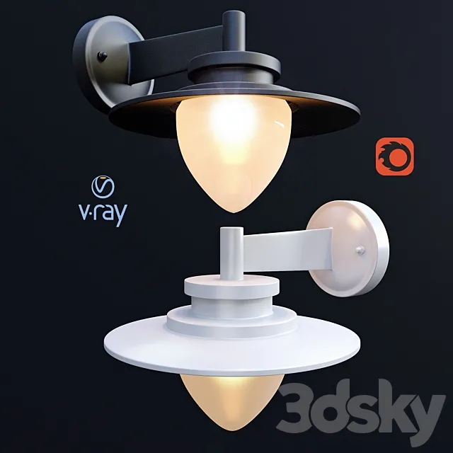 SESMA outdoor lighting wall lamps from the company LUCIDE Belgium. 3D Model