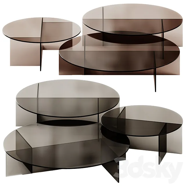 SESTANTE Round Coffee Tables by Tonelli Design 3D Model