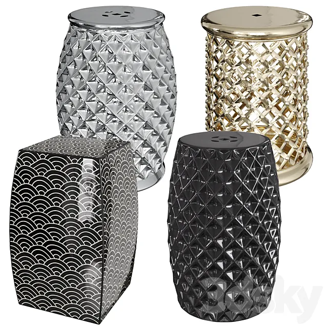 Set 2 of ceramic stools 3DModel Set 2 of ceramic stools 3DModel