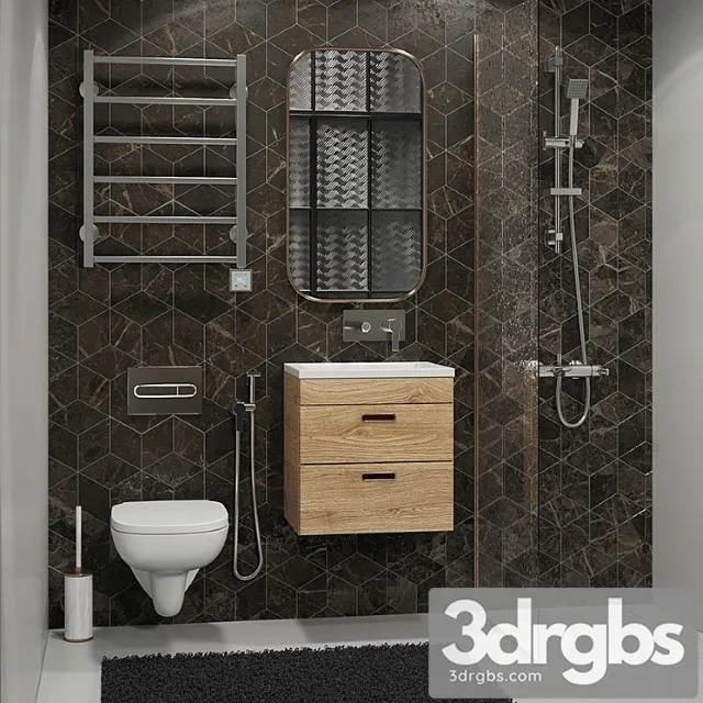 Set Bathroom 7 3D Model Download