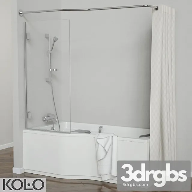 Set Baths Comfort Plus Tm Kolo With Glass Curtains and Soft 3D Model Download