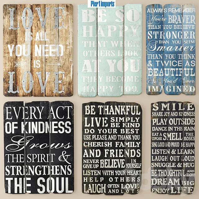 Set. Boards. Pictures. signboards. wooden decor. eco design 3DModel Set. Boards. Pictures. signboards. wooden decor. eco design 3DModel