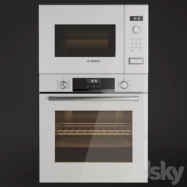 Set Bosch oven 3D Model Set Bosch oven 3D Model