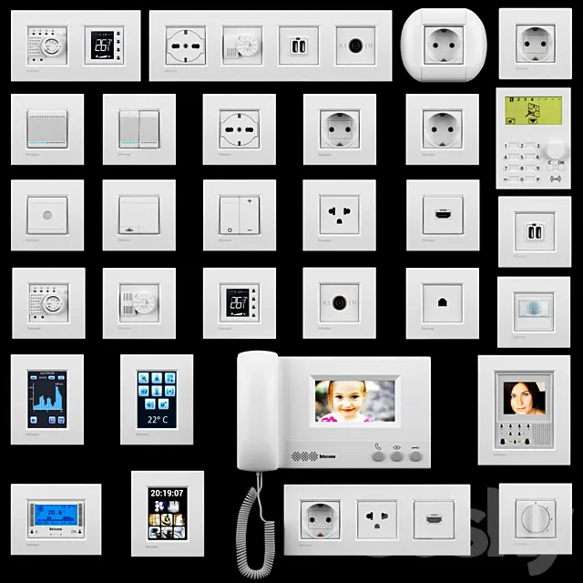 Set Bticino Livinglight & Air 3DModel Set Bticino Livinglight & Air 3DModel