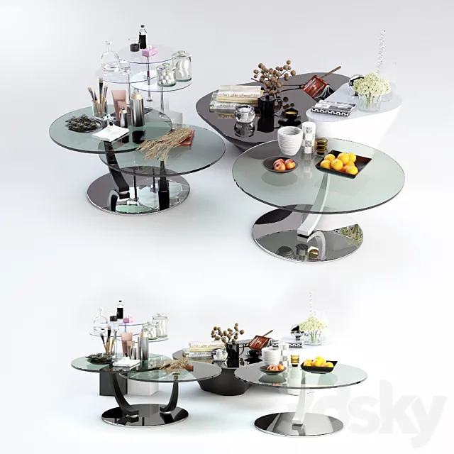 Set coffee tables Sattelan Italia 5 3D Model