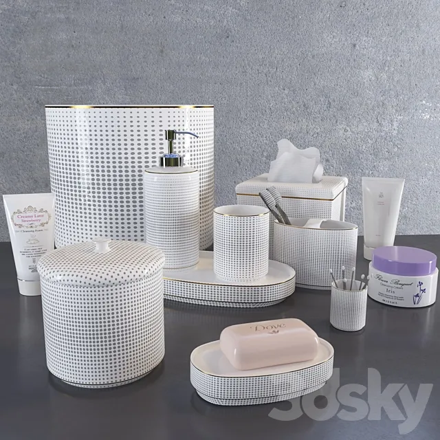 Set Crillon accessories for bath 3DModel Set Crillon accessories for bath 3DModel