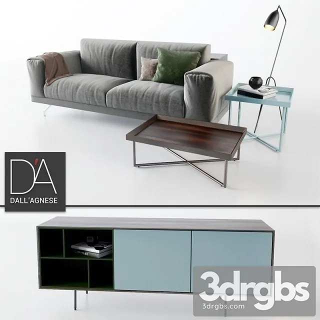 Set Dallagnese Sofa 01 3D Model Download