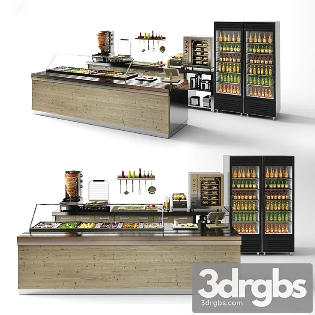 Set for a cafe 3D Model Download