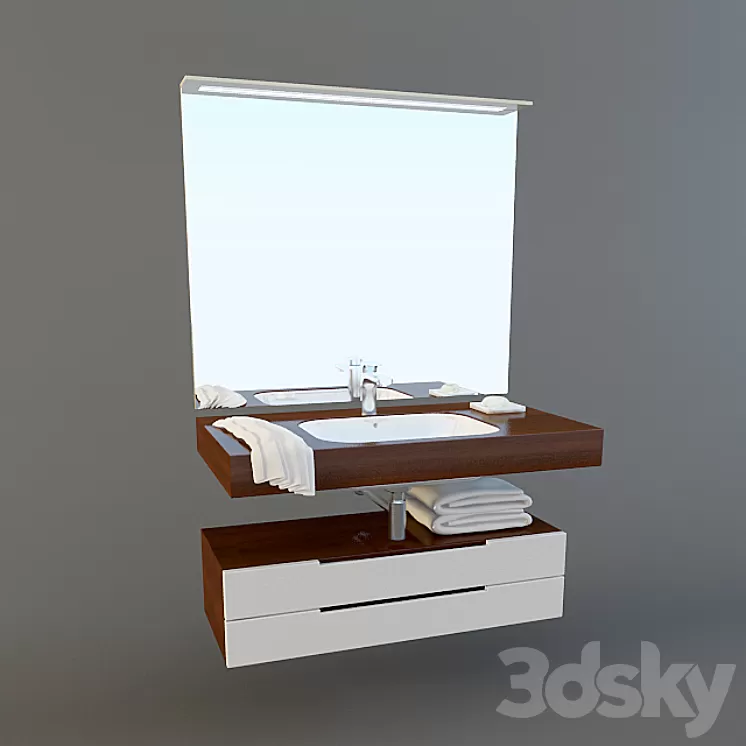 Set for bath Duravit Happy D2 3D Model Set for bath Duravit Happy D2 3D Model