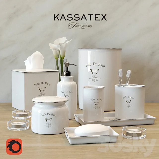 Set for bathroom Kassatex 3DModel Set for bathroom Kassatex 3DModel