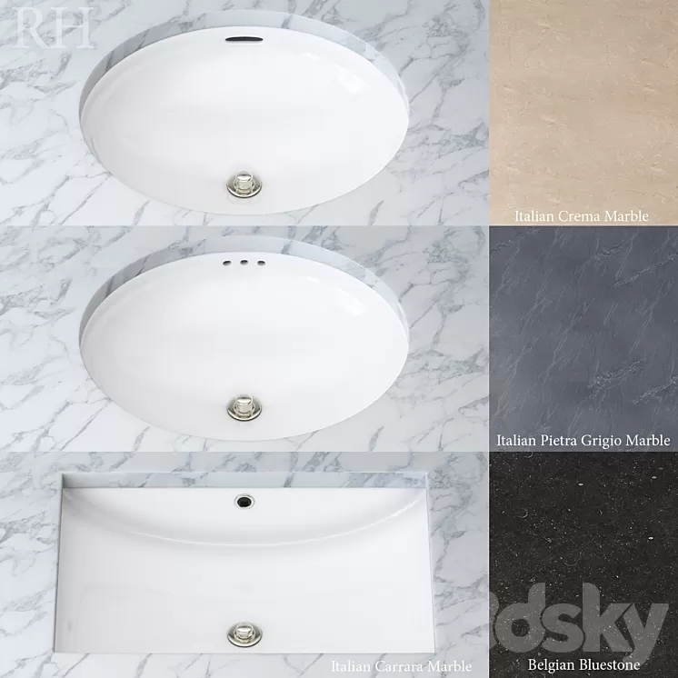 Set for bathroom sinks 3D Model