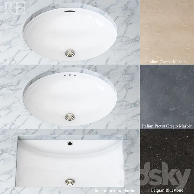 Set for bathroom sinks 3DModel Set for bathroom sinks 3DModel