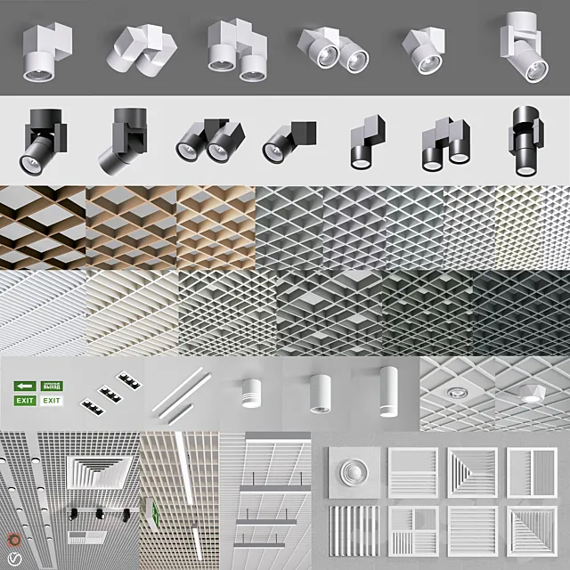 Set for ceilings Grilyato 2 3D Model Set for ceilings Grilyato 2 3D Model