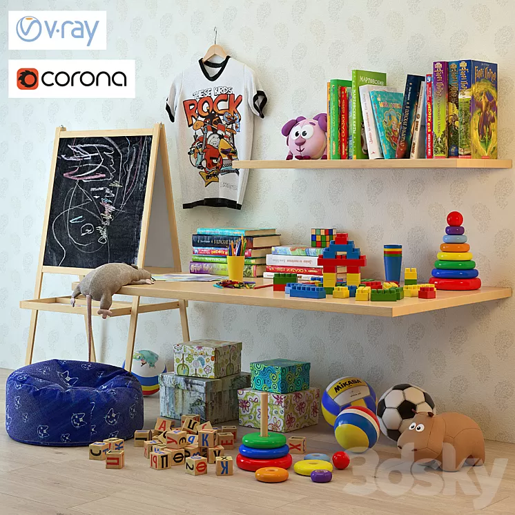 Set for children’s little things 3D Model