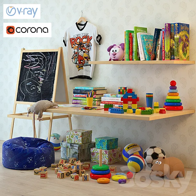 Set for children’s little things 3DModel Set for children’s little things 3DModel