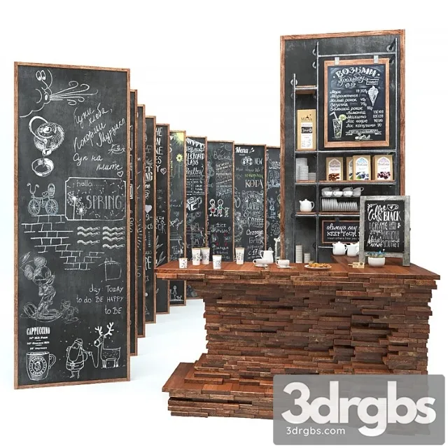 Set for creating slate surfaces with chalk images 3 3D Model Download