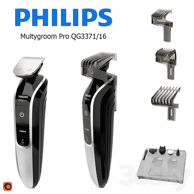 Set for cutting PHILIPS Multygroom Pro QG3371 _ 16 3D Model