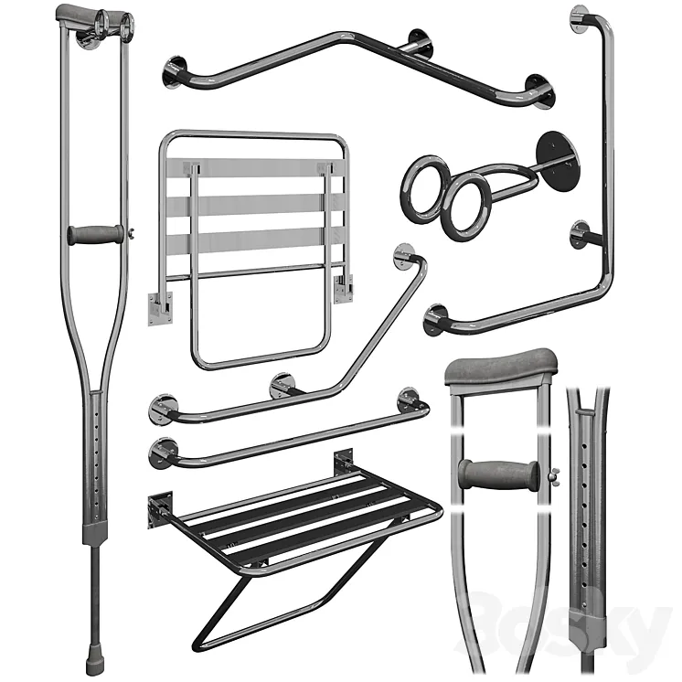 Set for disabled people 3 3D Model Free Download Set for disabled people 3 3D Model Free Download