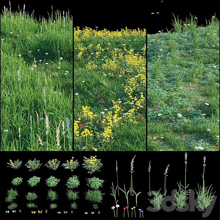 Set for landscaping 3 3D Model Set for landscaping 3 3D Model