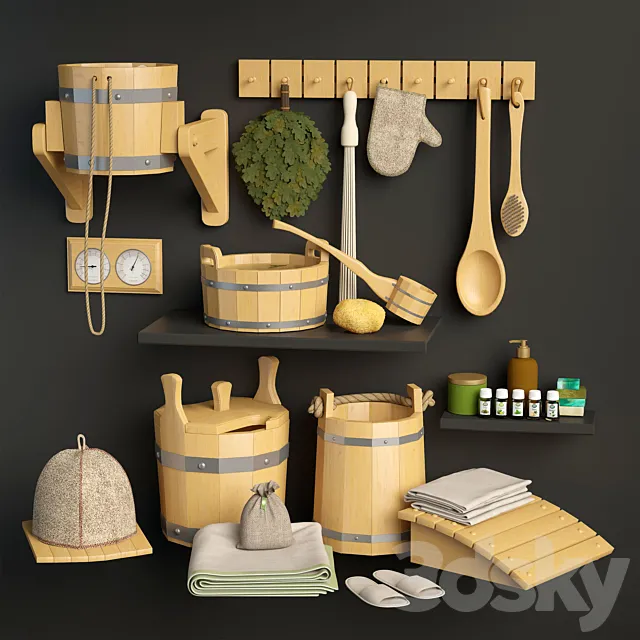 Set for sauna 3D Model