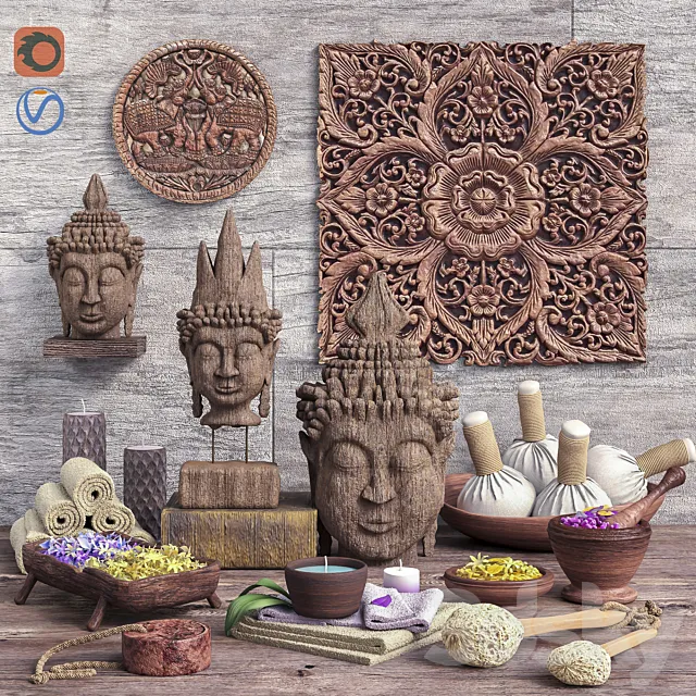 Set for spa and bathroom 2 3D Model