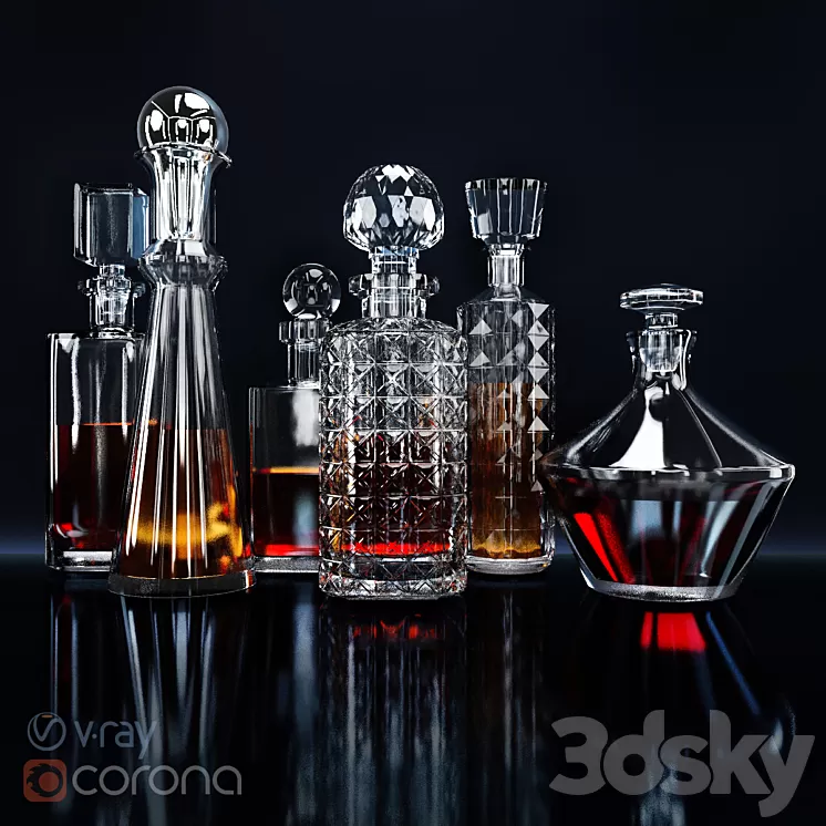 Set for whiskey bar 3D Model