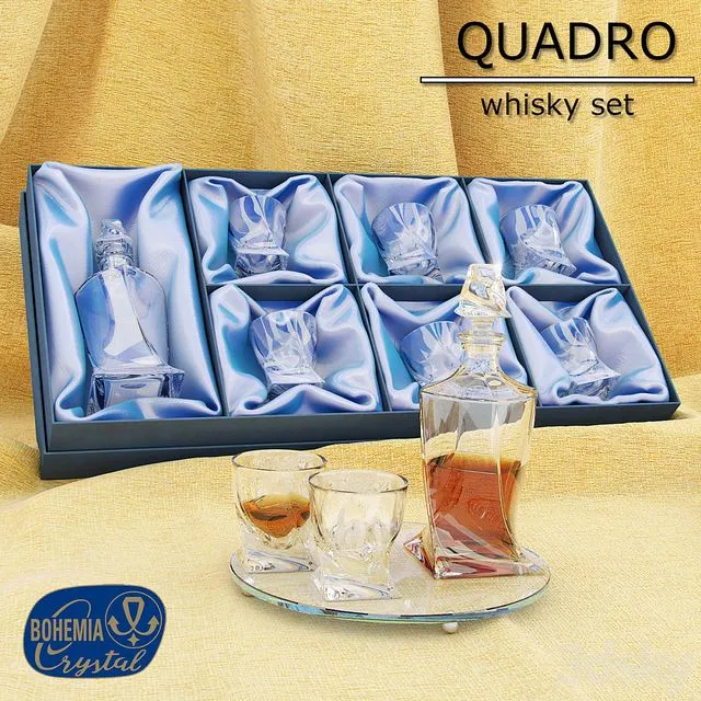 Set for whiskey Quadro 3D Model