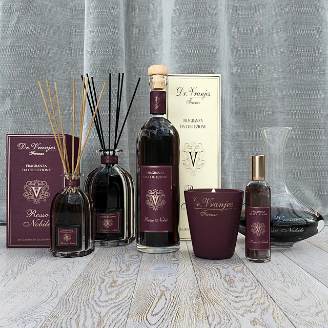 Set fragrances Dr. Vranjes Rosso Nobile 3D Model Set fragrances Dr. Vranjes Rosso Nobile 3D Model