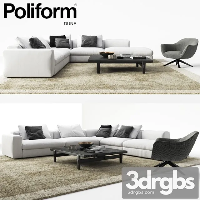 Set from poliform dune 2 3D Model Download