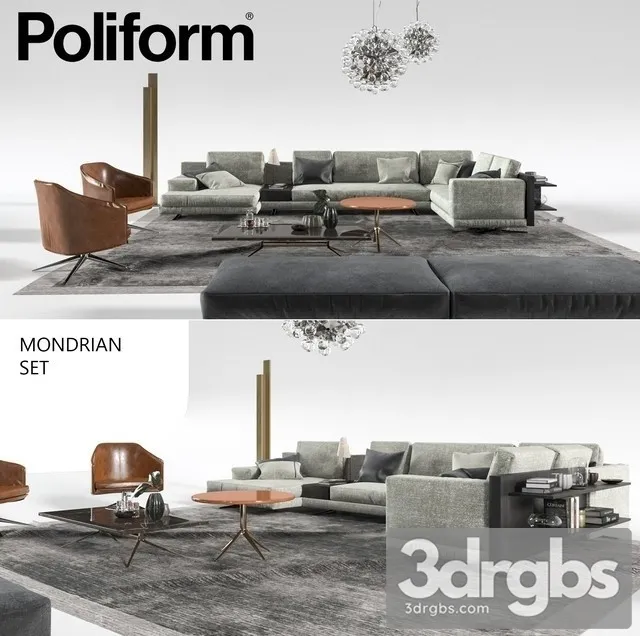 Set from Poliform Mondrain 3D Model Download