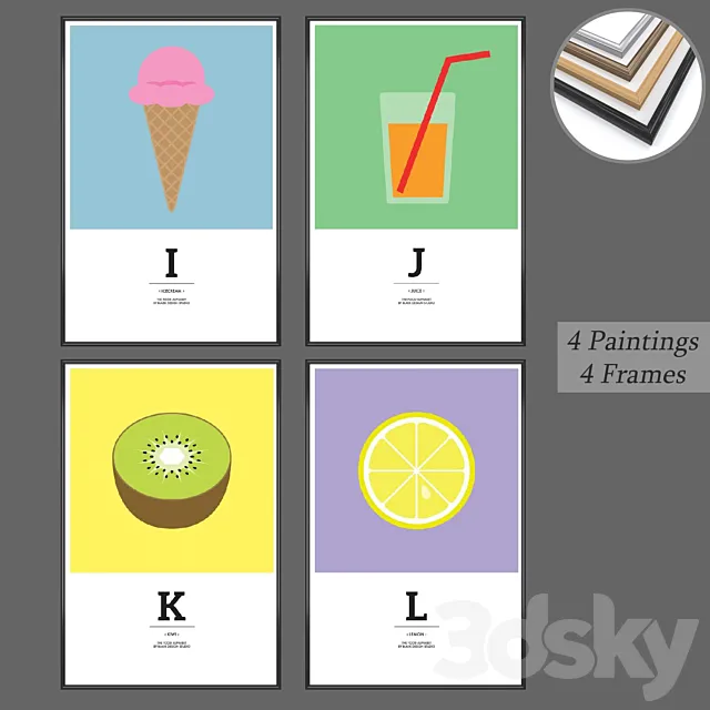 Set from wall paintings No 403 3DModel