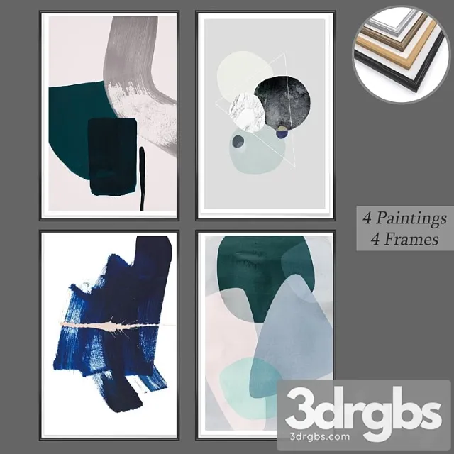 Set from wall paintings no 506 3D Model Download