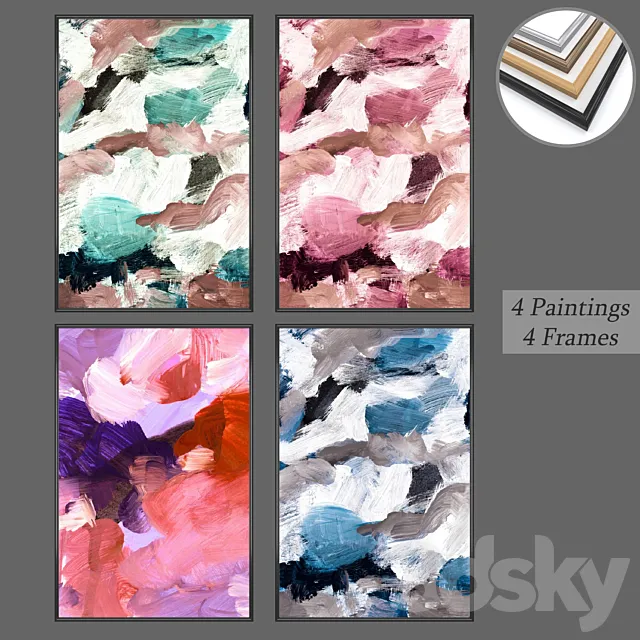 Set from wall paintings No 592 3D Model Set from wall paintings No 592 3D Model