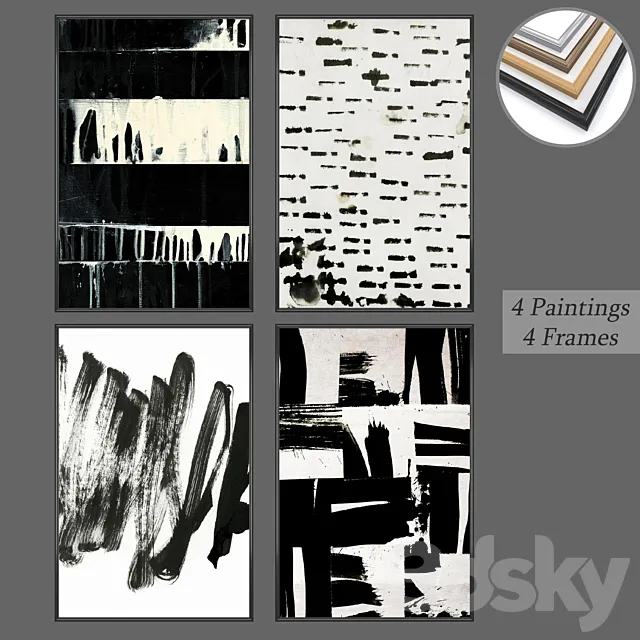 Set from wall paintings No 595 3D Model Set from wall paintings No 595 3D Model