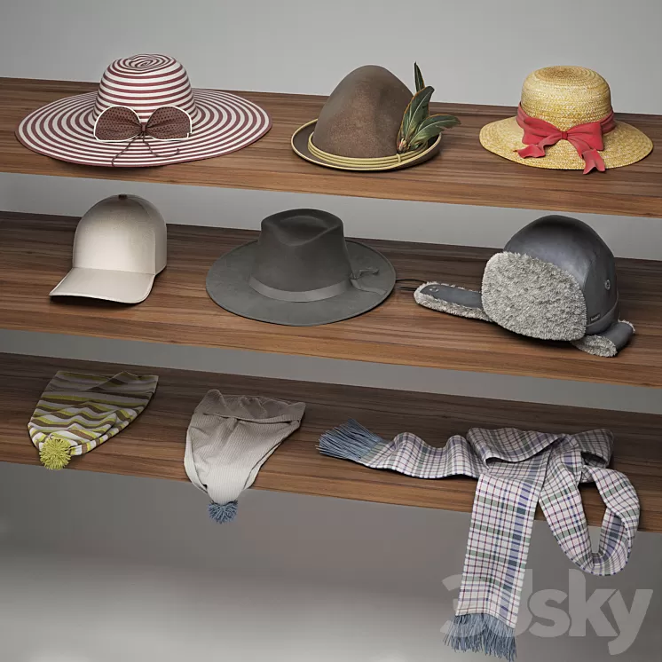 set headdresses 3D Model set headdresses 3D Model