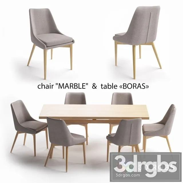 Set Marble and Boras 3D Model Download
