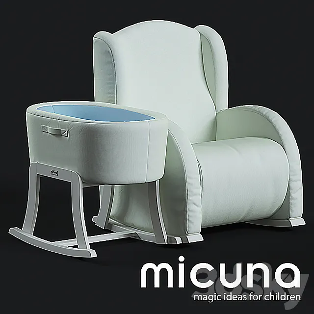 Set Micuna Flor Armchair and cot 3D Model