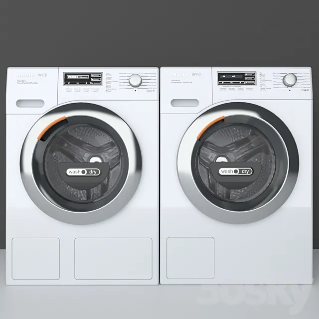 Set Miele WTH 130 and WTF 130 3D Model