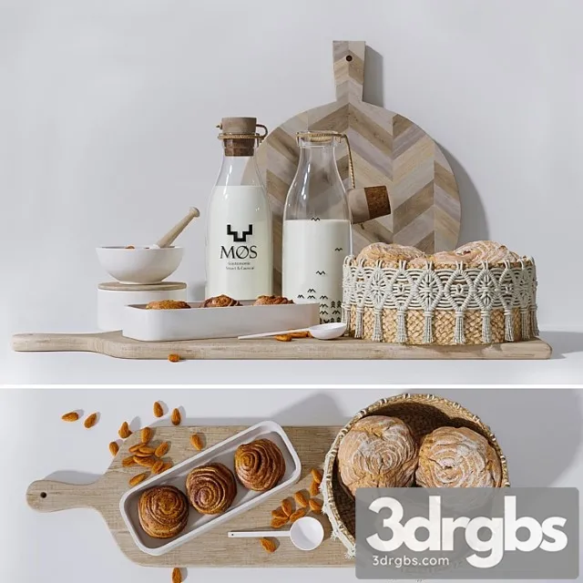 Set – milk and homemade cakes