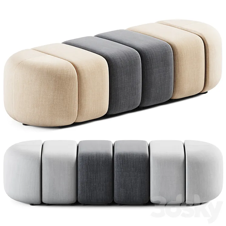 Set Module Pouffes by Bla Station \/ Pouf 3D Model Free Download