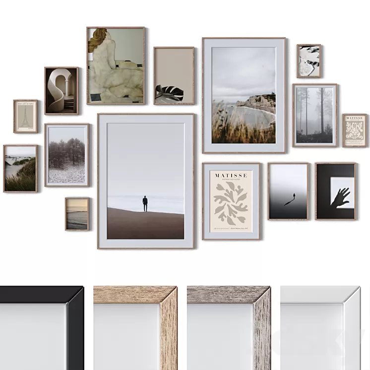 Set of 15 wall paintings 2324 3D Model Free Download