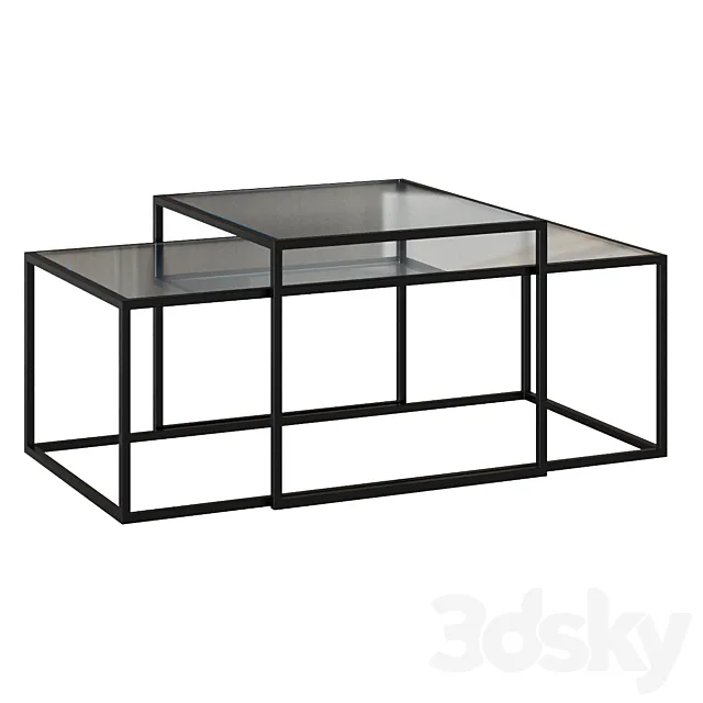 Set of 2 tables Akemi 3D Model