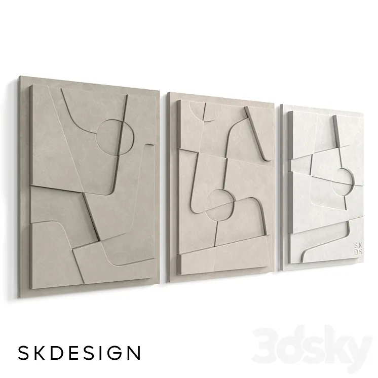 Set of 3 panels Elements 3D Model Free Download Set of 3 panels Elements 3D Model Free Download