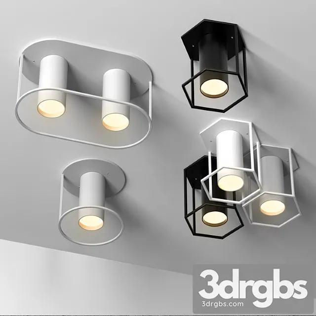 Set of 4 Spot Ceiling Lamps by Fild Architonic 3D Model Download