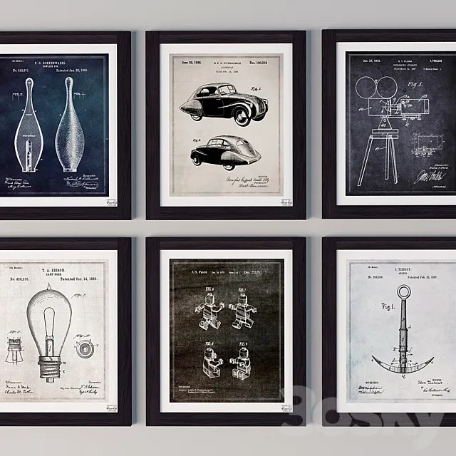 Set of 5 pictures 3D Model