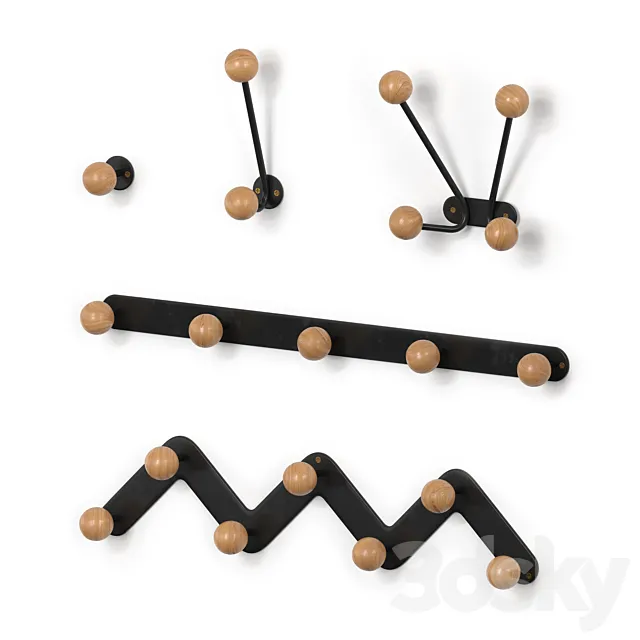 Set of 5 wall hooks LA REDOUTE INTERIEURS – Agama 3D Model Set of 5 wall hooks LA REDOUTE INTERIEURS – Agama 3D Model