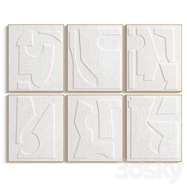 Set of 6 embossed paper frames Hekatos La Redoute 3D Model
