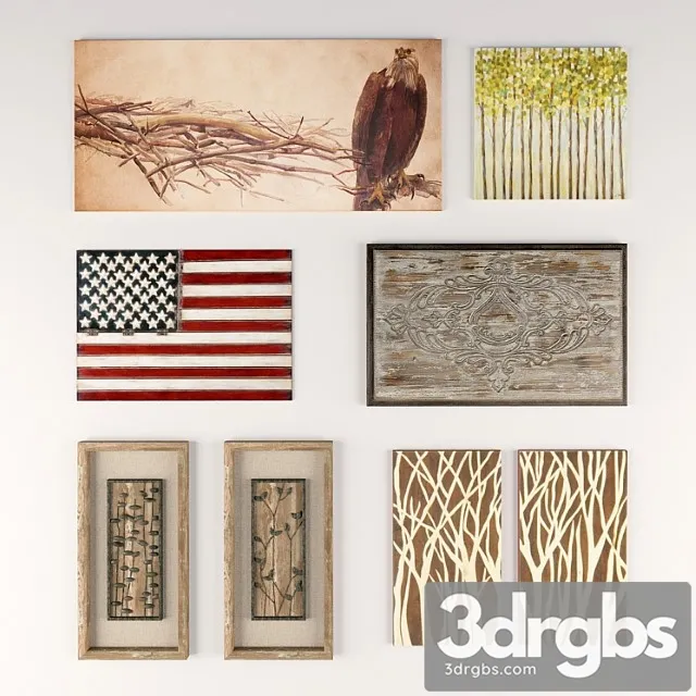 Set of 9 pictures 3D Model Download